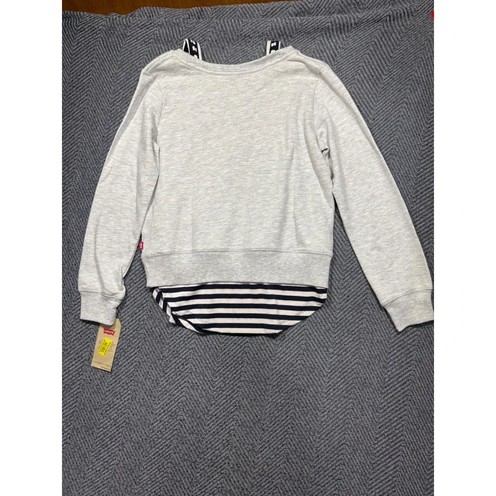 NWT LEVI'S Long Sleeve Shirt Sewn in Tank Top Straps 2 in 1 Girls Large 12-13yrs